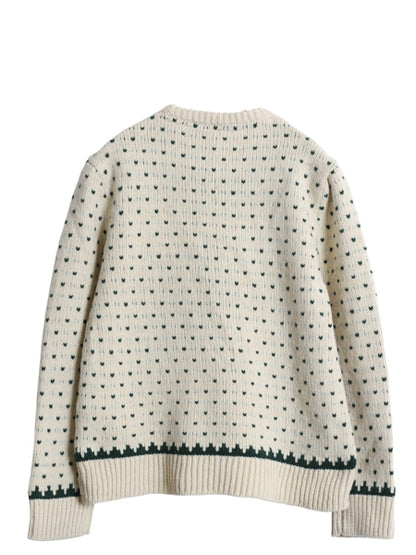 エルエルビーン デザイン ニット セーター レディース S ラム ウール 長袖ニット バーズアイ アニマル ドッグ ビーンブーツ 絵柄 かわいい