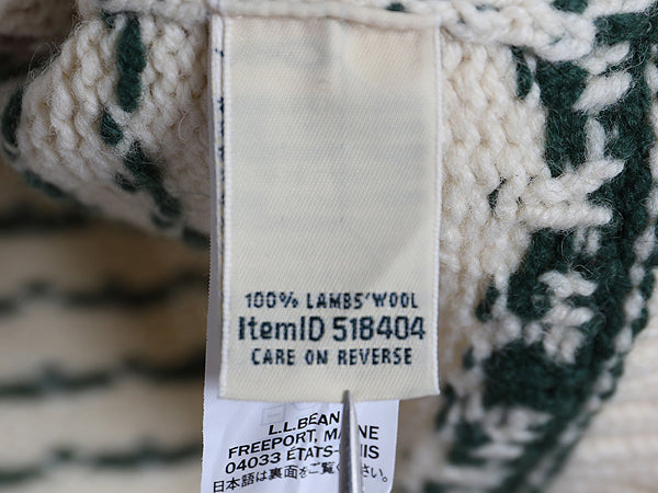 エルエルビーン デザイン ニット セーター レディース S ラム ウール 長袖ニット バーズアイ アニマル ドッグ ビーンブーツ 絵柄 かわいい