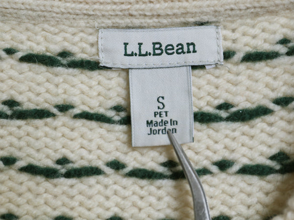 エルエルビーン デザイン ニット セーター レディース S ラム ウール 長袖ニット バーズアイ アニマル ドッグ ビーンブーツ 絵柄 かわいい