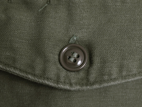 60s 米軍実物 US ARMY コットン サテン ユーティリティ シャツ M / ヴィンテージ OG107 シャツ袖 1st ミリタリー 軍物 長袖シャツ オリーブ