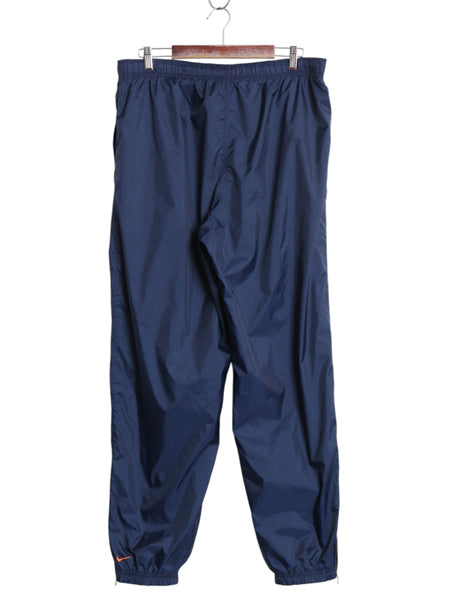 00s ナイキ ナイロン トラック パンツ メンズ XL オールド ウォームアップ イージーパンツ スポーツ スモール スウッシュ ライナー付き 紺