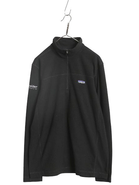 パタゴニア マイクロD ハーフジップ フリース プルオーバー メンズ L / 19年製 アウトドア ロンT 長袖 Tシャツ ハイネック ブラック 企業物