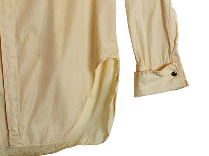 20s 30s ★ Elbeco バンドカラー ドレス シャツ メンズ M ヴィンテージ アンティーク ノーカラー 付け襟 長袖シャツ マチ付き ダブルカフス