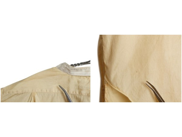 20s 30s ★ Elbeco バンドカラー ドレス シャツ メンズ M ヴィンテージ アンティーク ノーカラー 付け襟 長袖シャツ マチ付き ダブルカフス