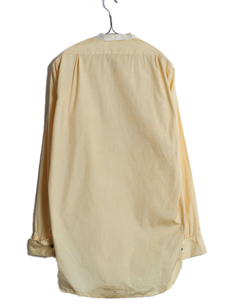20s 30s ★ Elbeco バンドカラー ドレス シャツ メンズ M ヴィンテージ アンティーク ノーカラー 付け襟 長袖シャツ マチ付き ダブルカフス