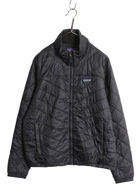 パタゴニア 中綿 キルティング ジャケット レディース L 20年製 アウトドア ナイロン ブルゾン ジャンパー フルジップ ハイネック ブラック
