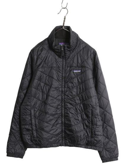 パタゴニア 中綿 キルティング ジャケット レディース L 20年製 アウトドア ナイロン ブルゾン ジャンパー フルジップ ハイネック ブラック