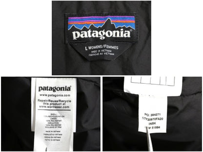 パタゴニア 中綿 キルティング ジャケット レディース L 20年製 アウトドア ナイロン ブルゾン ジャンパー フルジップ ハイネック ブラック