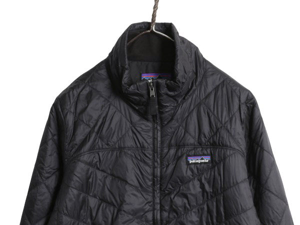 パタゴニア 中綿 キルティング ジャケット レディース L 20年製 アウトドア ナイロン ブルゾン ジャンパー フルジップ ハイネック ブラック