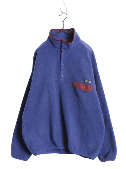 90s USA製 ★ パタゴニア シンチラ スナップT メンズ XL 96年製 オールド アウトドア フリース ジャケット ハイネック ブルー 大きいサイズ