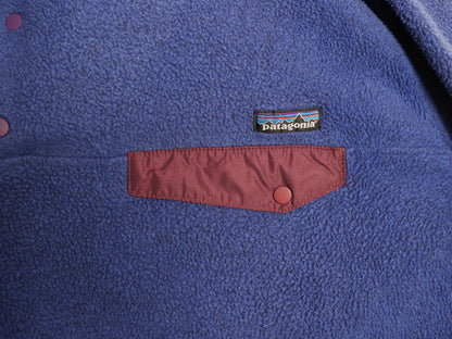 90s USA製 ★ パタゴニア シンチラ スナップT メンズ XL 96年製 オールド アウトドア フリース ジャケット ハイネック ブルー 大きいサイズ