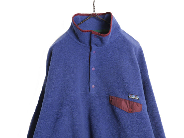 90s USA製 ★ パタゴニア シンチラ スナップT メンズ XL 96年製 オールド アウトドア フリース ジャケット ハイネック ブルー 大きいサイズ