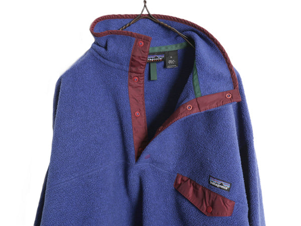 90s USA製 ★ パタゴニア シンチラ スナップT メンズ XL 96年製 オールド アウトドア フリース ジャケット ハイネック ブルー 大きいサイズ