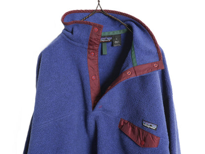 90s USA製 ★ パタゴニア シンチラ スナップT メンズ XL 96年製 オールド アウトドア フリース ジャケット ハイネック ブルー 大きいサイズ