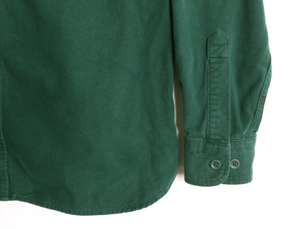 エルエルビーン シャモア クロス 長袖 シャツ メンズ M ネルシャツ TRADITIONAL FIT ヘビーウェイト コットン ポケット付き 無地 グリーン