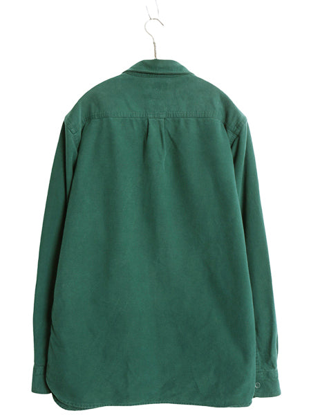 エルエルビーン シャモア クロス 長袖 シャツ メンズ M ネルシャツ TRADITIONAL FIT ヘビーウェイト コットン ポケット付き 無地 グリーン