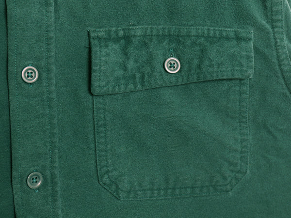 エルエルビーン シャモア クロス 長袖 シャツ メンズ M ネルシャツ TRADITIONAL FIT ヘビーウェイト コットン ポケット付き 無地 グリーン