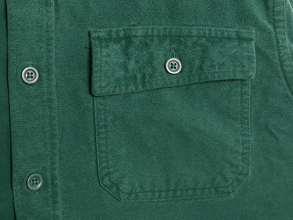 エルエルビーン シャモア クロス 長袖 シャツ メンズ M ネルシャツ TRADITIONAL FIT ヘビーウェイト コットン ポケット付き 無地 グリーン