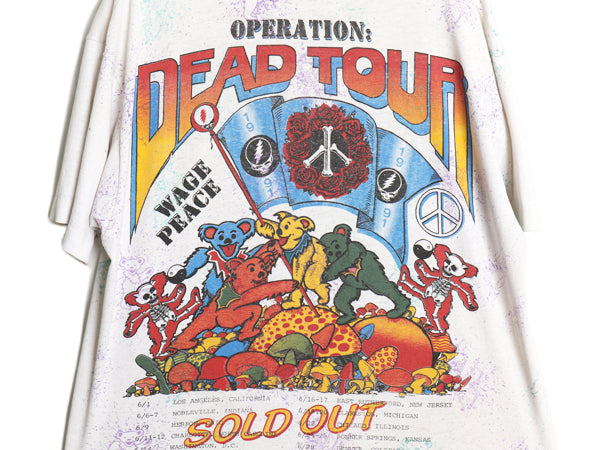 90s USA製 ★ グレイトフルデッド ツアー イラスト オールオーバー プリント Tシャツ メンズ XL / 当時物 バンド ロック ベア キャラクター