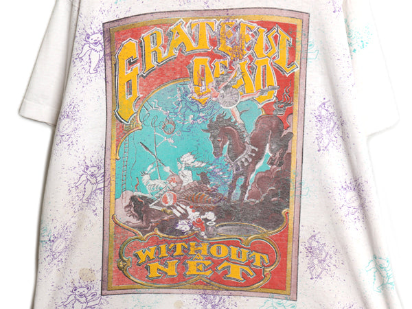 90s USA製 ★ グレイトフルデッド ツアー イラスト オールオーバー プリント Tシャツ メンズ XL / 当時物 バンド ロック ベア キャラクター