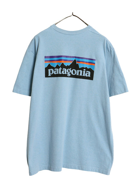 パタゴニア 両面 プリント 半袖 Tシャツ メンズ L / 19年製 アウトドア P6 ボックスロゴ バックプリント クルーネック カットソー シンプル