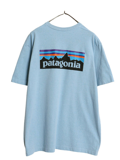 パタゴニア 両面 プリント 半袖 Tシャツ メンズ L / 19年製 アウトドア P6 ボックスロゴ バックプリント クルーネック カットソー シンプル