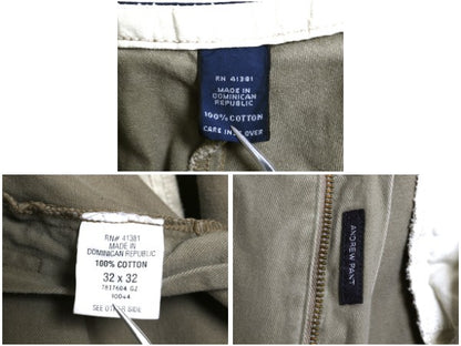 90s ポロ ラルフローレン コットン チノ パンツ 実寸 32 31 古着 オールド スラックス チノパン ストレート ツータック 裾ダブル ポロチノ