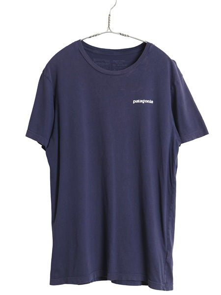 パタゴニア 両面 プリント 半袖 Tシャツ メンズ M 古着 19年製 アウトドア P6 バックプリント ボックスロゴ カットソー スリム フィット 紺