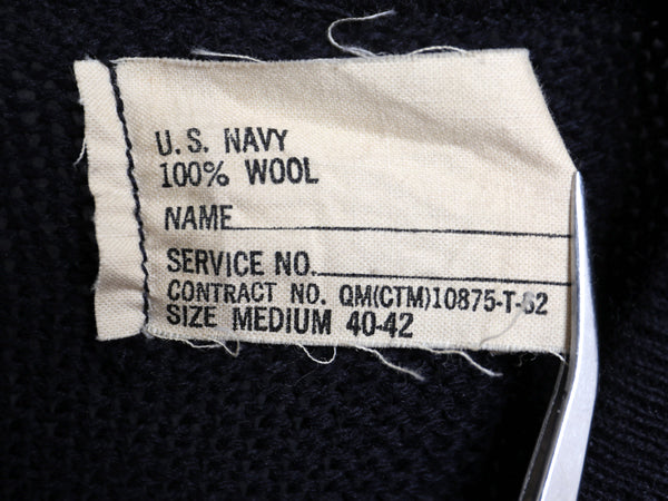 60s 米軍実物 USN ネイビー ウール ゴブ セーター メンズ M / ヴィンテージ 62年製 ミリタリー デッキ ニット 海軍 軍物 無地 モックネック