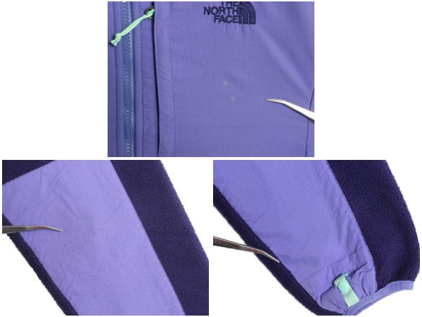 ノースフェイス フード付き デナリ ジャケット レディース L / アウトドア フリース ナイロン パーカー ジャンパー フルジップ ブルゾン 紫