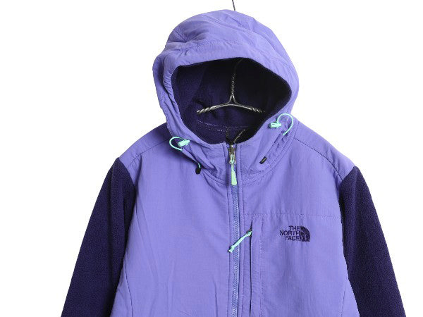 ノースフェイス フード付き デナリ ジャケット レディース L / アウトドア フリース ナイロン パーカー ジャンパー フルジップ ブルゾン 紫