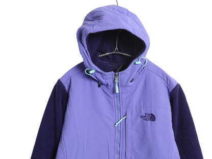 ノースフェイス フード付き デナリ ジャケット レディース L / アウトドア フリース ナイロン パーカー ジャンパー フルジップ ブルゾン 紫