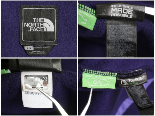 ノースフェイス フード付き デナリ ジャケット レディース L / アウトドア フリース ナイロン パーカー ジャンパー フルジップ ブルゾン 紫