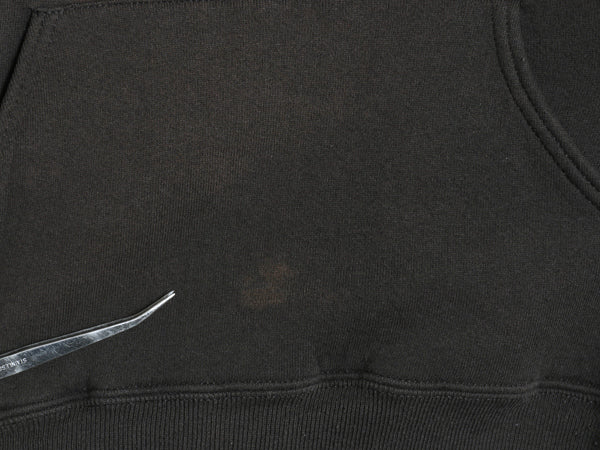 90s USA製 全面 プリント スウェット フード パーカー メンズ L オールド トレーナー ハーレー バイク スカル ファイヤー 黒 企業物 裏起毛