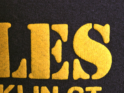 90s USA製 全面 プリント スウェット フード パーカー メンズ L オールド トレーナー ハーレー バイク スカル ファイヤー 黒 企業物 裏起毛