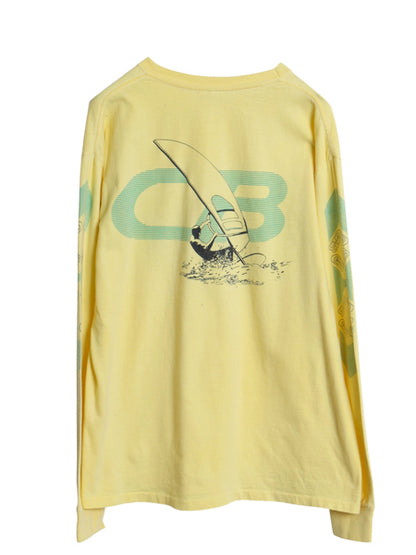 80s USA製 CB SPORTS イラスト プリント 長袖 Tシャツ メンズ L 程 ヴィンテージ ロンT サーフ サーファー グラフィック シングルステッチ
