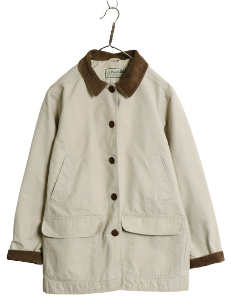 00s エルエルビーン ハンティング ジャケット レディース M 古着 オールド カバーオール ハーフ コート ブルゾン フランネル ライナー付き