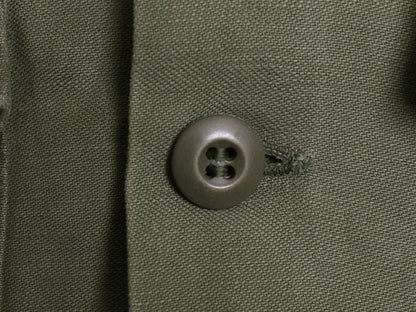 70s 米軍実物 USMC コットン サテン ユーティリティ シャツ S 程/ 72年製 ヴィンテージ OG107 シャツ袖 3rd 軍物 ミリタリー 海兵隊 カーキ
