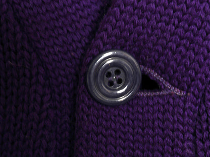 40s 50s ★ レタード ニット カーディガン メンズ M 古着 ヴィンテージ ウール アワード セーター カレッジ サガラ ワッペン付き パープル