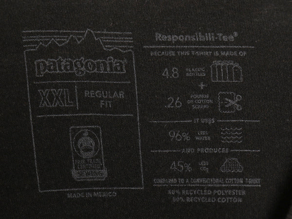 パタゴニア 両面 プリント 長袖Tシャツ メンズ XXL / 21年製 アウトドア ロンT ロングスリーブ バックプリント 大きいサイズ カットソー 黒