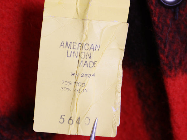 デッドストック 70s USA製 MELTON CPO ウール シャツ メンズ L / ヴィンテージ ブロック チェック 長袖シャツ ジャケット ヘビーウェイト 