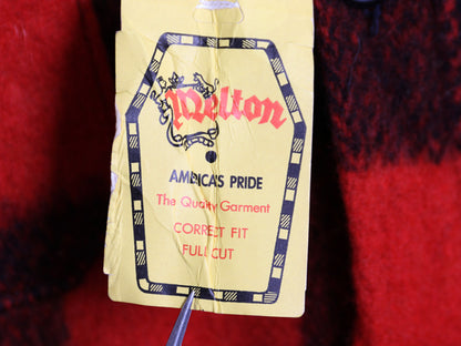 デッドストック 70s USA製 MELTON CPO ウール シャツ メンズ L / ヴィンテージ ブロック チェック 長袖シャツ ジャケット ヘビーウェイト 