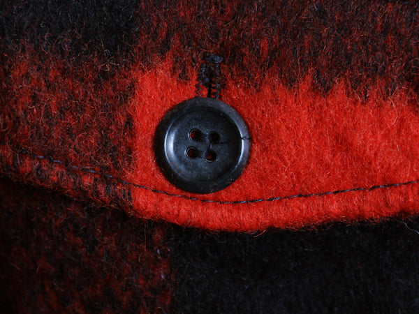 デッドストック 70s USA製 MELTON CPO ウール シャツ メンズ L / ヴィンテージ ブロック チェック 長袖シャツ ジャケット ヘビーウェイト 