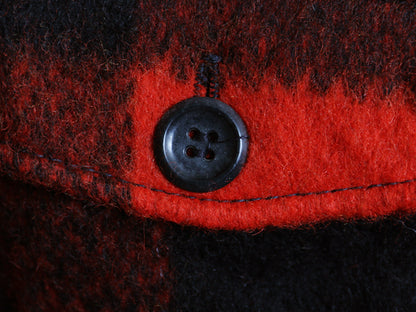 デッドストック 70s USA製 MELTON CPO ウール シャツ メンズ L / ヴィンテージ ブロック チェック 長袖シャツ ジャケット ヘビーウェイト 