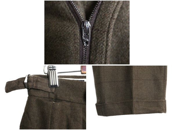 80s ポロ ラルフローレン ウール スラックス パンツ メンズ 実寸 32 31 古着 ヴィンテージ チェック ツータック ストレート TALON カーキ