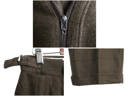 80s ポロ ラルフローレン ウール スラックス パンツ メンズ 実寸 32 31 古着 ヴィンテージ チェック ツータック ストレート TALON カーキ