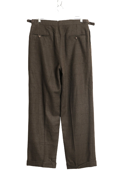 80s ポロ ラルフローレン ウール スラックス パンツ メンズ 実寸 32 31 古着 ヴィンテージ チェック ツータック ストレート TALON カーキ