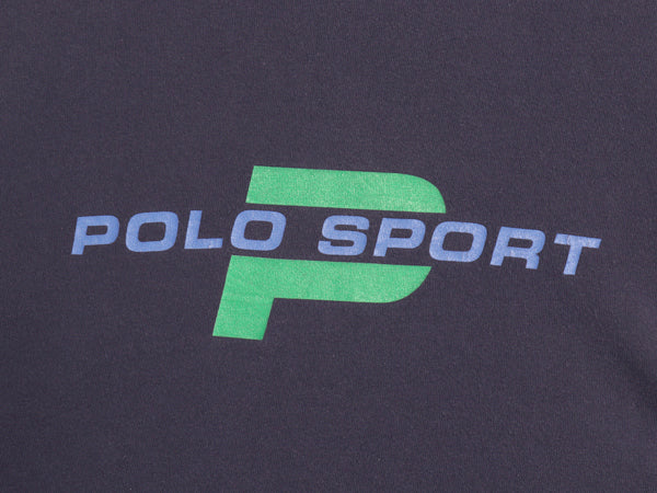 90s ポロスポーツ ラルフローレン 長袖 Tシャツ メンズ L / オールド ポロ ロンT ロゴ プリント コットン カットソー ロングスリーブ 紺