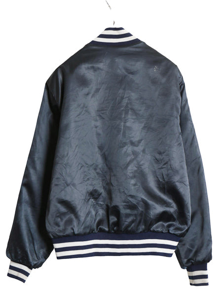 70s 80s USA製 Swingster US NAVY サテン スタジャン メンズ M / ヴィンテージ ミリタリー ジャケット 中綿 キルティング ライナー付き 紺