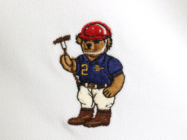 ポロベア ポロ ラルフローレン 鹿の子 半袖 ポロシャツ メンズ L 半袖シャツ ワンポイント キャラクター コットン カットソー シンプル 白